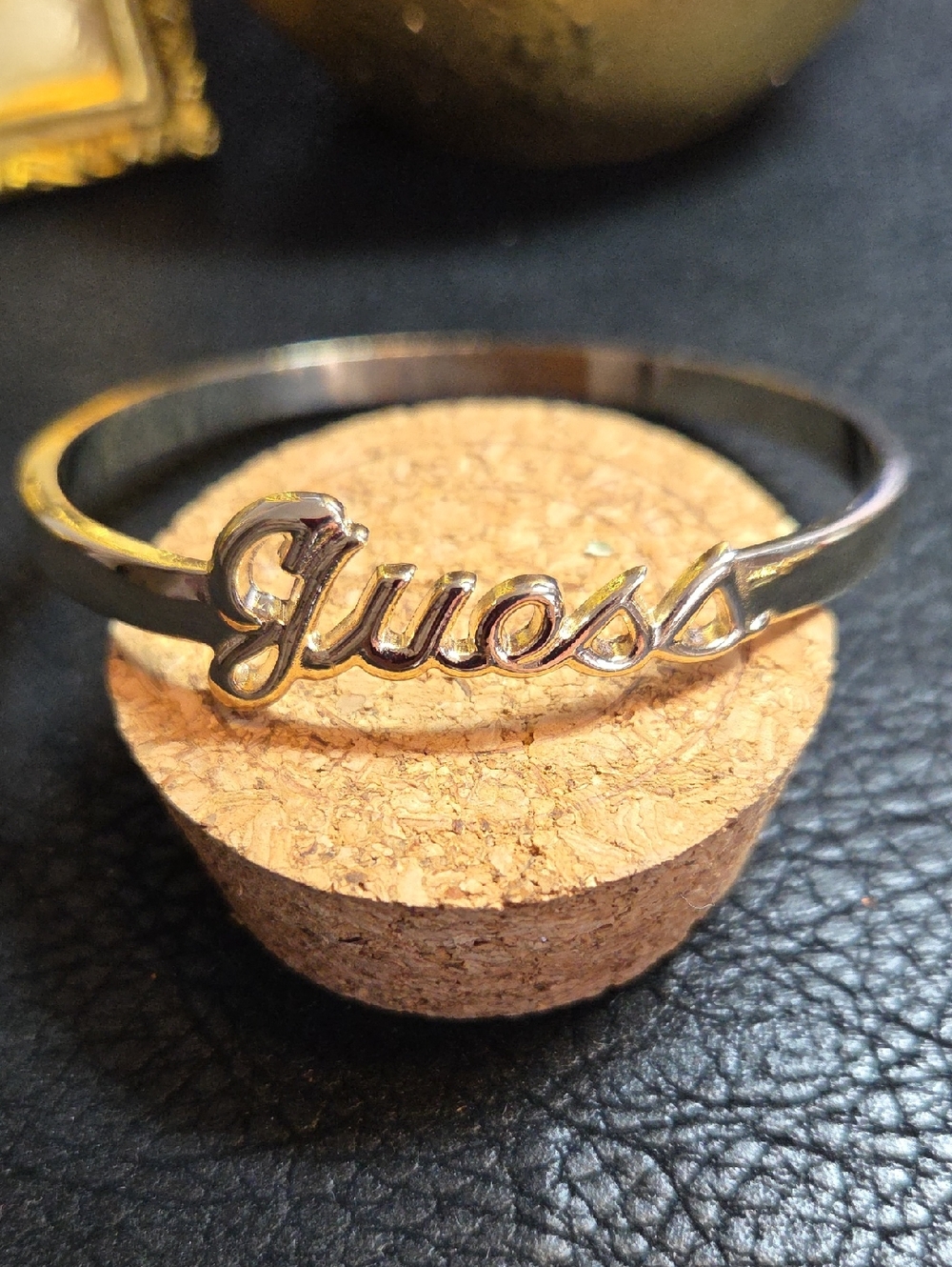 GUESS Gold-tone Script   Bbangle Bracelet